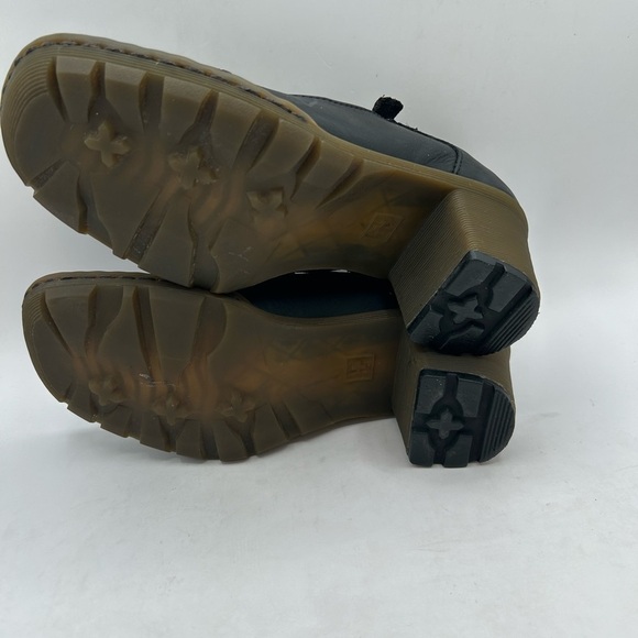 Vintage 80s/90s Dr. Martens POLLEY” Mary Jane’s-heels-Black wax leather Chunky - Picture 8 of 10